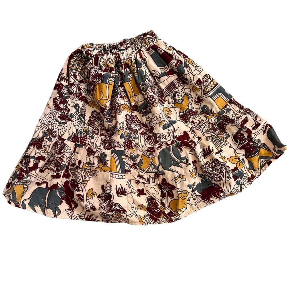 Vintage Handmade Novelty Print Midi Maxi Skirt